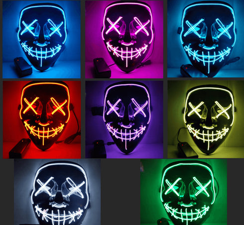 Black V Halloween Horror Glowing Mask - EsaModa